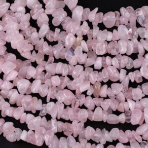 30" Natural Rose Quartz Chips Beads 6mm - 8mm - 32 Inch Strand Gemstone Beads