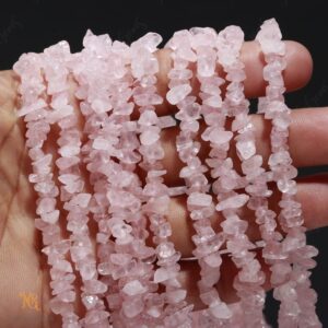Aaa+ Pink Rose Quartz Uncut Chip Beads,natural Rose Quartz Raw Rough Tiny Nugget Chips,34" Gemstone Beads For Handmade Jewelry