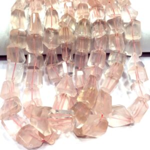 AAA QUALITY~~Natural Rose Quartz Faceted Nuggets Beads Laser Cut Nugget Shape Beads Great Luster Nuggets Gemstone Beads Rose Quartz Beads.