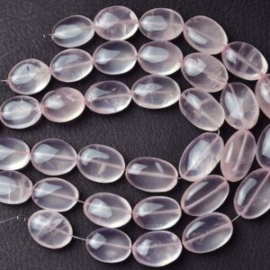 Big Rose Quartz Oval Beads - 8 inches - Natural Beautiful Smooth Rose Quartz Oval Nuggets - Size is 12x15 - 13x18 mm #1407
