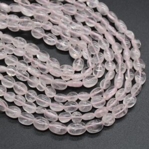 Rose Quartz Gemstone Pebble Tumblestone Nugget Beads - 5mm-10mm 13" Strand
