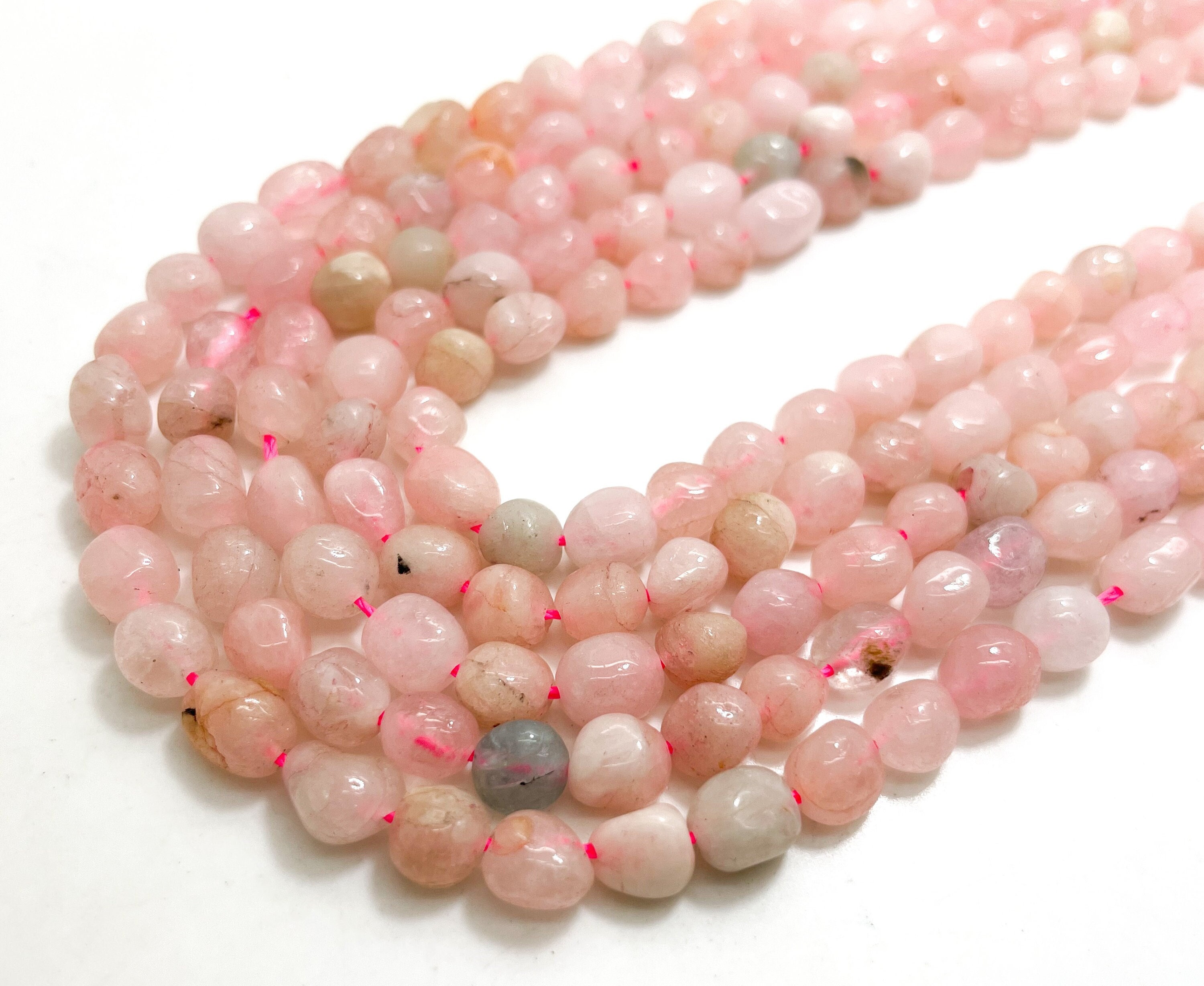 Genuine Natural Madagascar Pink Rose Quartz Smooth Polished Pebble Nugget Gemstone Beads - Pgs63 Genuine Natural Madagascar Pink Rose Quartz Smooth Polished Pebble Nugget Gemstone Beads - Pgs63