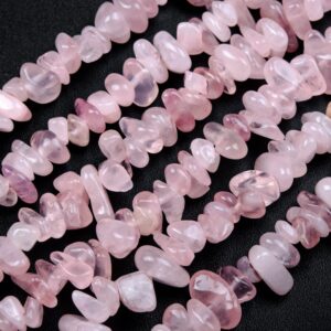 Genuine Natural Rose Quartz Loose Beads Madagascar Grade Aa Pebble Chips Shape 4-10mm