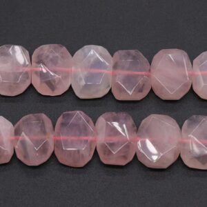 Natural Crystal Rose Quartz Faceted Slab Nugget Beads,irregular Loose Diy Beads.