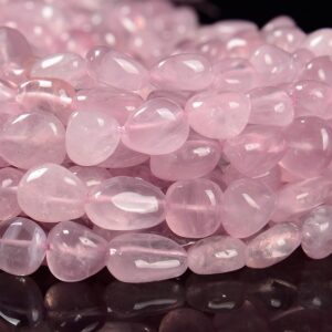 Natural Madagascar Rose Quartz Gemstone Grade AAA Pebble Nugget Granule 8-10MM Loose Beads (D603)