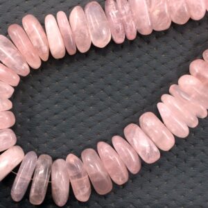 Rose Quartz Nugget Bead Strand: 15" Smooth Gemstone Necklace (17-25mm)