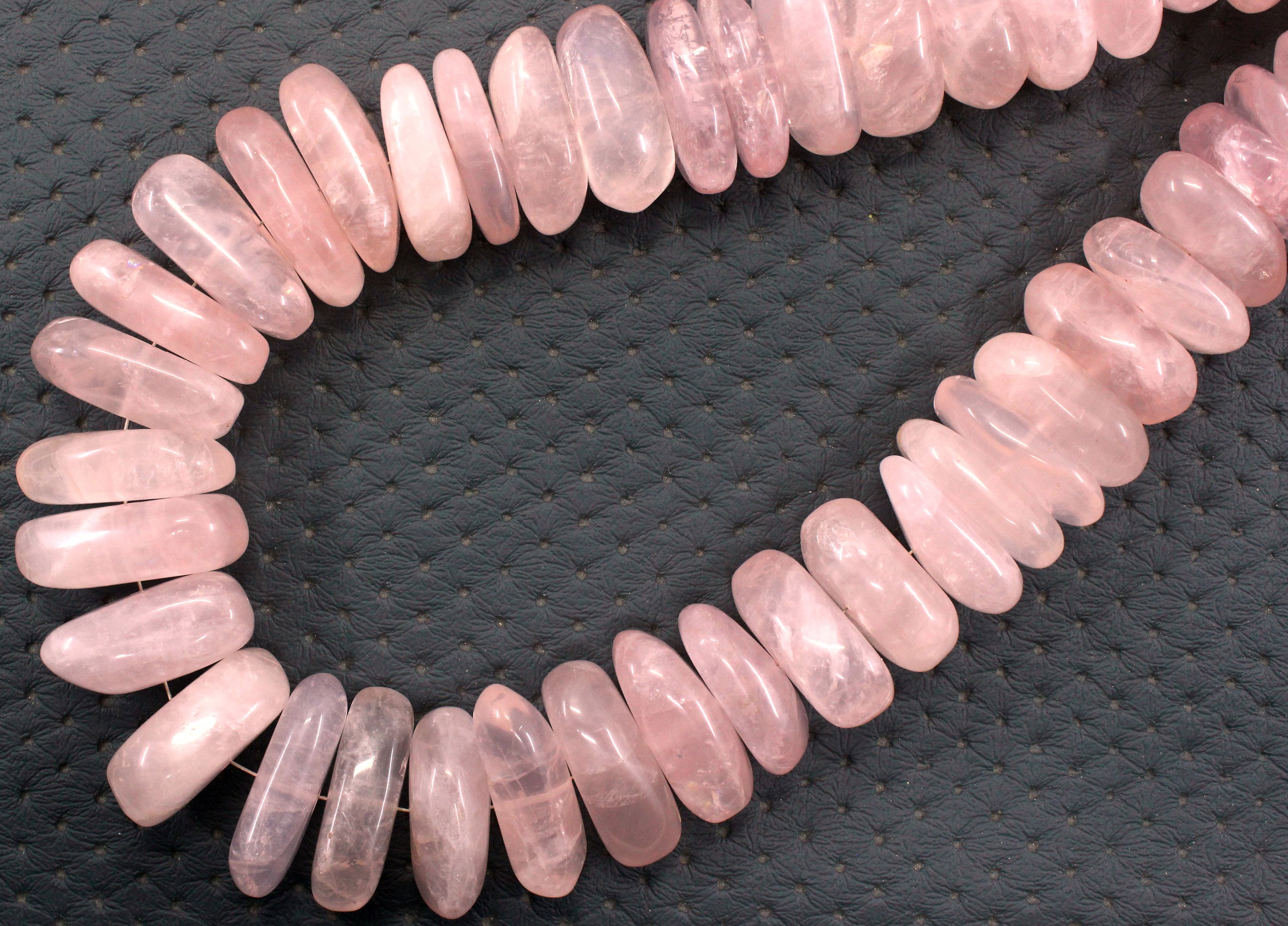 Rose Quartz Nugget Bead Strand: 15" Smooth Gemstone Necklace (17-25mm)
