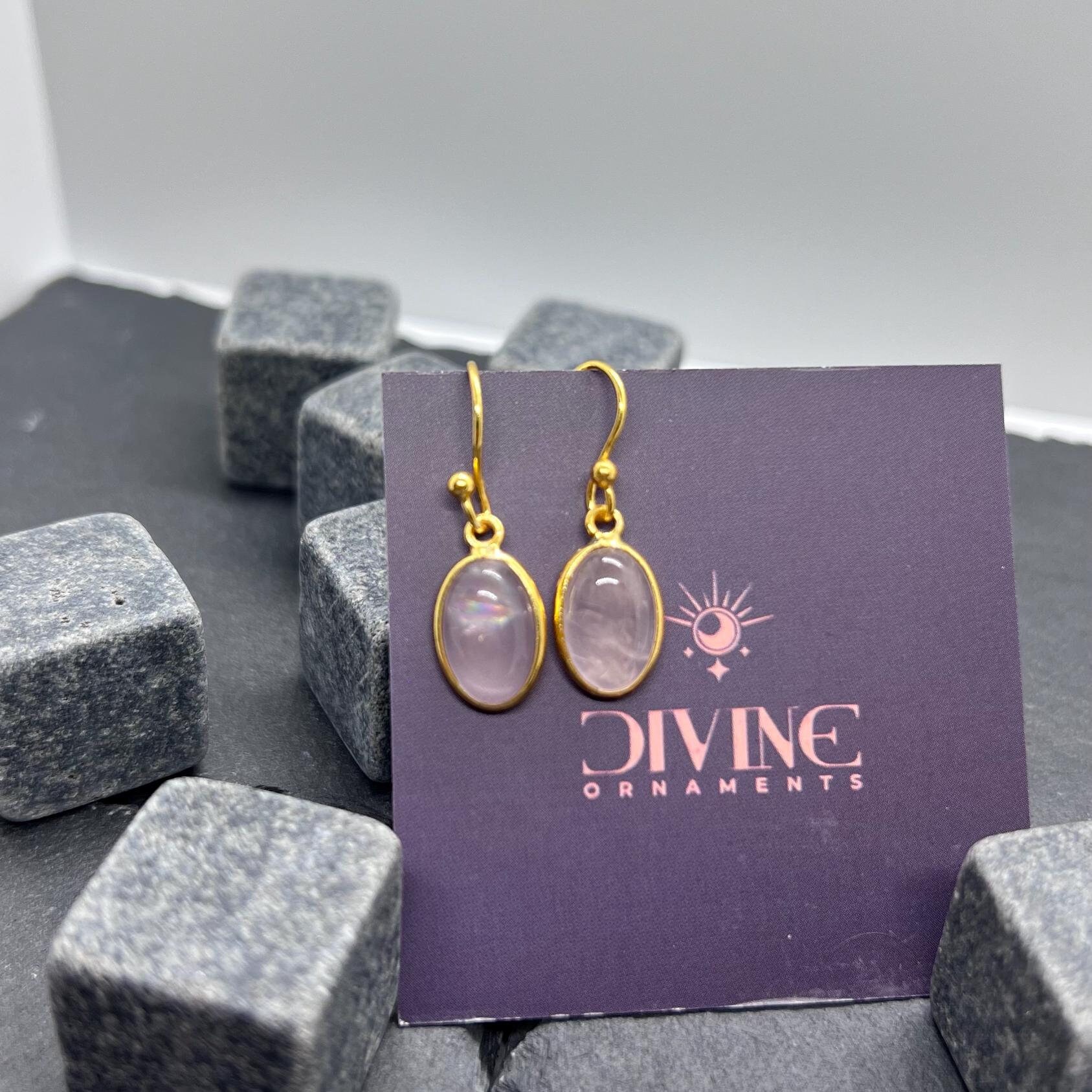 Rose Quartz 18k Gold Overlay Sterling Silver Hook Earrings Rose Quartz 18k Gold Overlay Sterling Silver Hook Earrings