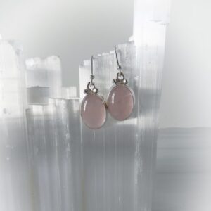 Rose Quartz Earrings Sterling Silver • Rose Quartz Earrings • Rose Quartz Dangle Earrings • Genuine Rose Quartz Earring • Gift For Her