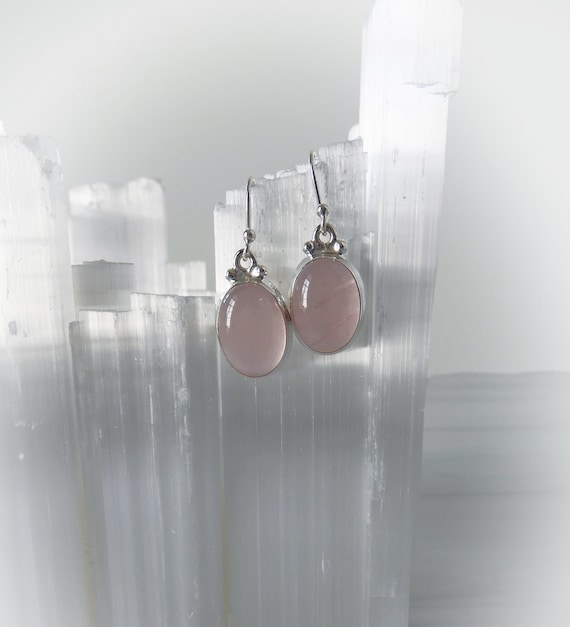 Rose Quartz Earrings Sterling Silver • Rose Quartz Earrings • Rose Quartz Dangle Earrings • Genuine Rose Quartz Earring • Gift For Her Rose Quartz Earrings Sterling Silver • Rose Quartz Earrings • Rose Quartz Dangle Earrings • Genuine Rose Quartz Earring • Gift For Her