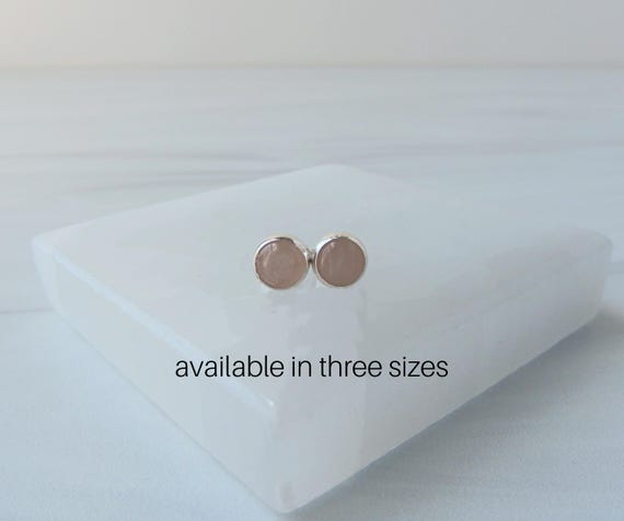 Rose Quartz Earrings Sterling Silver • Gemstone Stud Earrings • Round Gemstone Earrings • Rose Quartz Stud Earrings • Affordable Gift Rose Quartz Earrings Sterling Silver • Gemstone Stud Earrings • Round Gemstone Earrings • Rose Quartz Stud Earrings • Affordable Gift