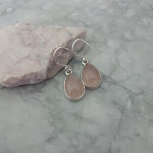Rose Quartz Earrings Sterling Silver • Rose Quartz Earrings • Rose Quartz Dangle Earrings • Genuine Rose Quartz Earrings • Holiday Gift