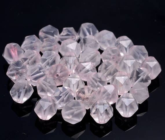 10mm Rose Quartz Beads Star Cut Faceted Grade Aaa Genuine Natural Gemstone Loose Beads 14.5" Lot 1,3,5,10 And 50 (80005203-m19)