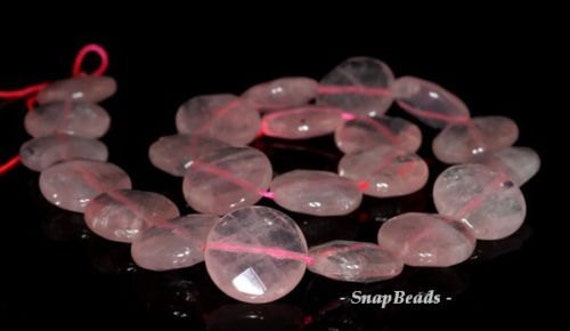 18mm Rose Quartz Gemstone Faceted Flat Round Loose Beads 7 Inch Half Strand Lot 1,2 And 6 (90191219-b25-544) 18mm Rose Quartz Gemstone Faceted Flat Round Loose Beads 7 Inch Half Strand Lot 1,2 And 6 (90191219-b25-544)