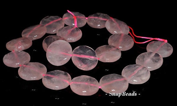 20mm Rose Quartz Gemstone Faceted Flat Round Loose Beads 7 Inch Half Strand Lot 1,2,6,12 And 50 (90191220-b24-543)