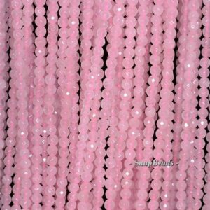 3mm Rose Quartz Gemstone Pink Faceted Round 3mm Loose Beads 15.5 inch Full Strand LOT 1,2,6,12 and 50 (90181586-107-3g)