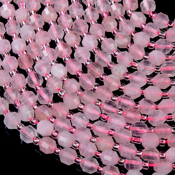 6mm Madagascar Rose Quartz Gemstone Grade Aaa Faceted Prism Double Point Cut Loose Beads Bulk Lot 1,2,6,12 And 50 (d213) 6mm Madagascar Rose Quartz Gemstone Grade Aaa Faceted Prism Double Point Cut Loose Beads Bulk Lot 1,2,6,12 And 50 (d213)
