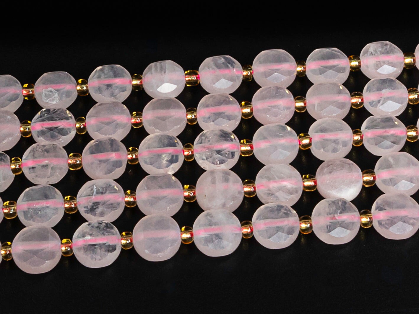 8mm Light Pink Rose Quartz Beads Grade Aa Genuine Natural Gemstone Faceted Coin Loose Beads 15"/7.5" Bulk Lot Options