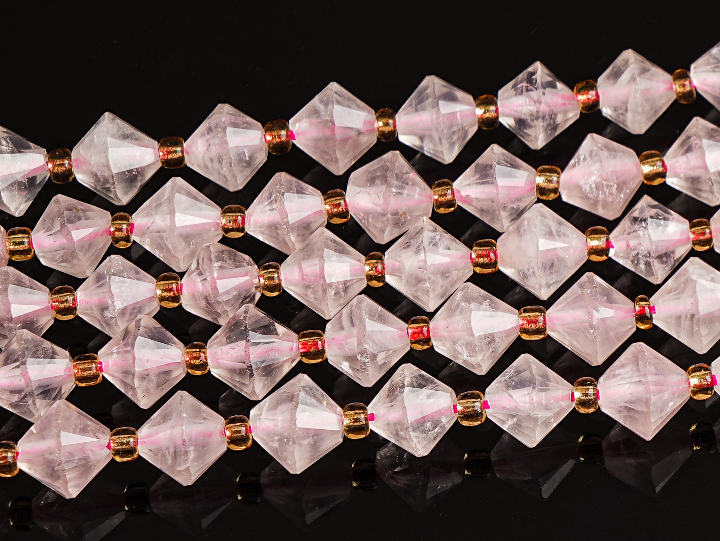 8mm Pink Rose Quartz Beads Grade Aa Genuine Natural Gemstone Bicone Faceted Loose Beads 15"/7.5" Bulk Lot Options 8mm Pink Rose Quartz Beads Grade Aa Genuine Natural Gemstone Bicone Faceted Loose Beads 15"/7.5" Bulk Lot Options