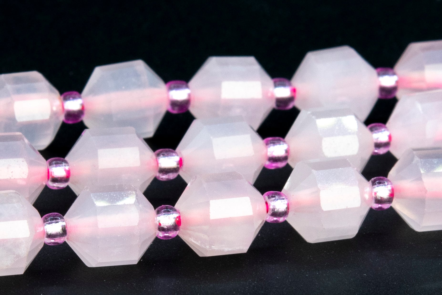 8x7mm Baby Pink Rose Quartz Beads Faceted Bicone Barrel Drum Grade Aaa Genuine Natural Gemstone Loose Beads 15"/7.5"bulk Lot Options(113475)