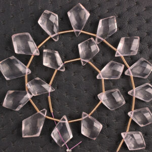 AAA Rose Quartz Strand: Faceted Designer Shape, 19 Pieces