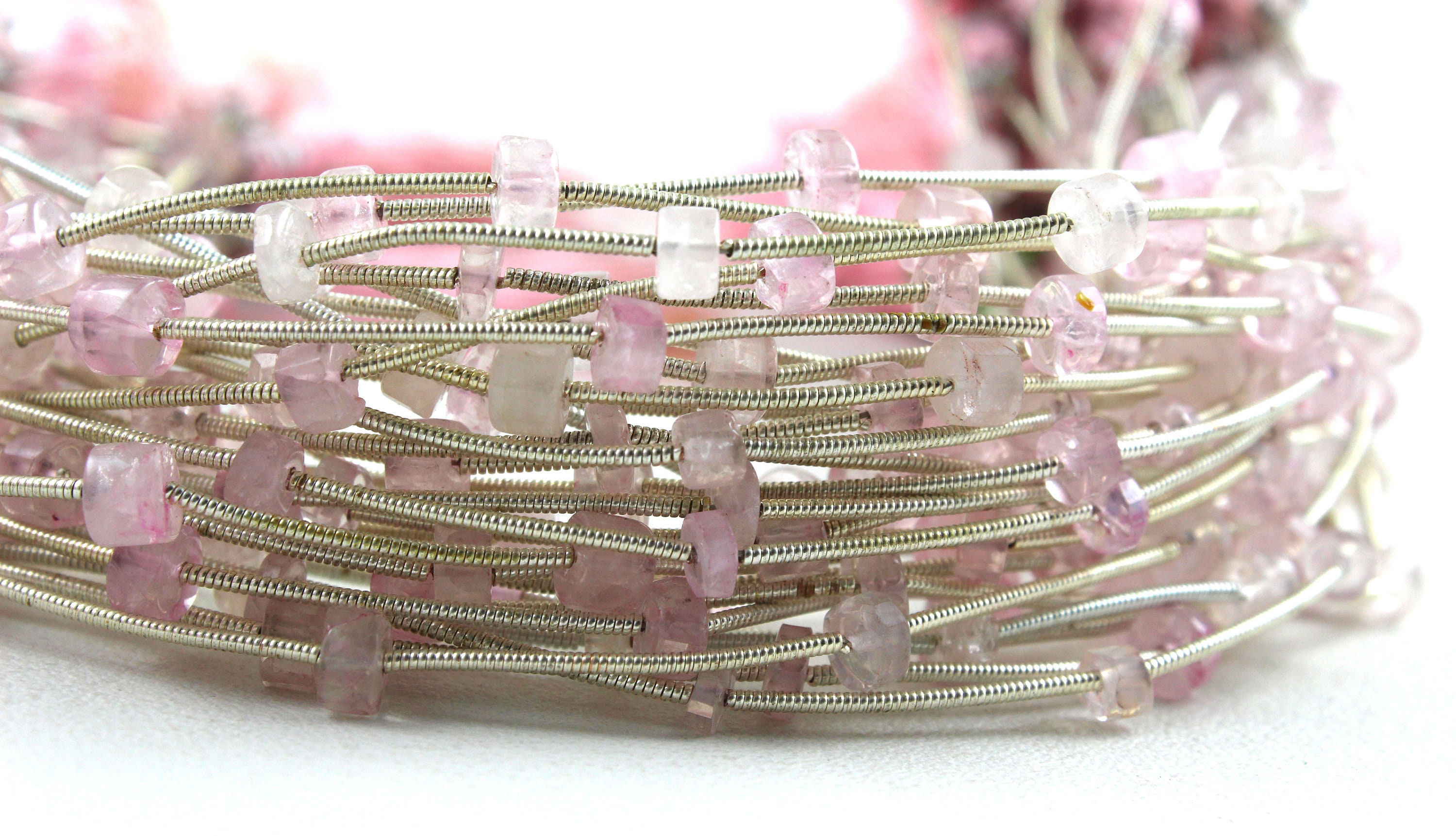 Faceted Rose Quartz Beads: 4.5-5mm Tyre Shape, Pink Gemstone Jewelry Making