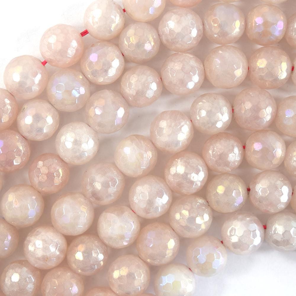 Mystic Titanium Faceted Pink Rose Quartz Round Beads 15" 6mm 8mm 10mm 12mm Mystic Titanium Faceted Pink Rose Quartz Round Beads 15" 6mm 8mm 10mm 12mm