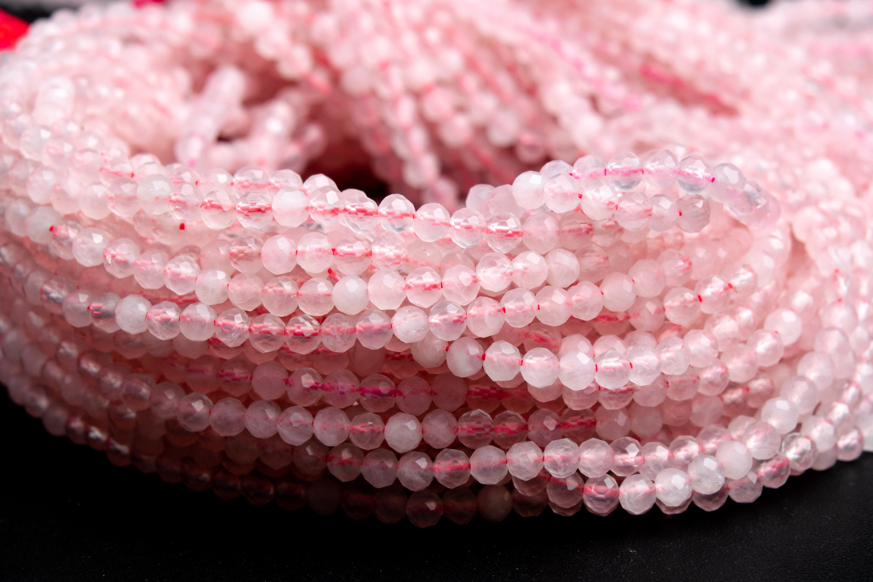 Natural Pink Rose Quartz Gemstone Grade Aaa Faceted Round 3mm Loose Beads Natural Pink Rose Quartz Gemstone Grade Aaa Faceted Round 3mm Loose Beads