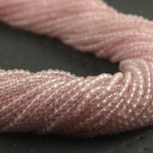 Faceted Rose Quartz Rondelle Beads, 2mm, 12.5" Strand
