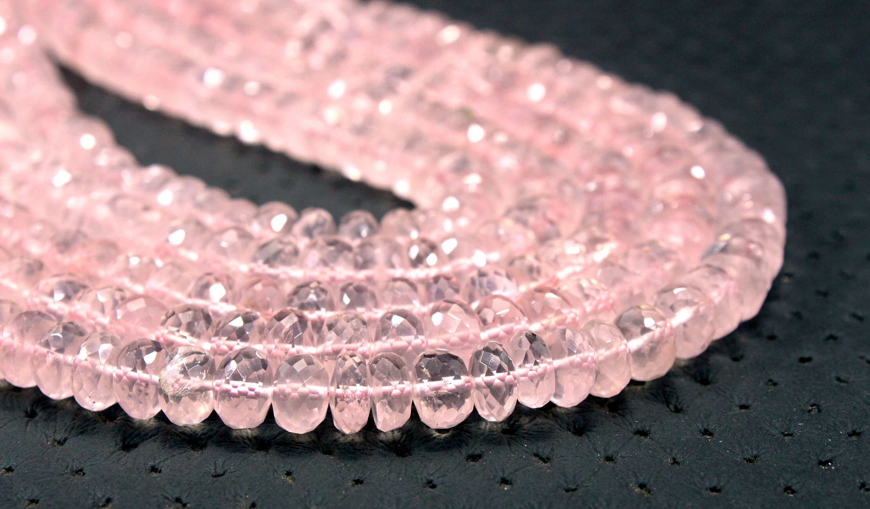 Faceted Rose Quartz Rondelle Beads - 7-7.5mm, 13" Strand Faceted Rose Quartz Rondelle Beads - 7-7.5mm, 13" Strand