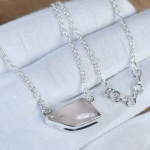 Rose Quartz 925 Sterling Silver Necklace - Handmade Gemstone Jewelry Rose Quartz 925 Sterling Silver Necklace - Handmade Gemstone Jewelry