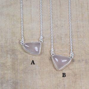 Rose Quartz 925 Sterling Silver Necklace: Handmade Gemstone Jewelry Rose Quartz 925 Sterling Silver Necklace: Handmade Gemstone Jewelry