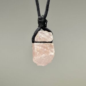 Rose Quartz Crystal Cord Necklace: Metaphysical Gemstone Rose Quartz Crystal Cord Necklace: Metaphysical Gemstone
