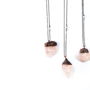 Rose Quartz Crystal Necklace | Electroformed Crystal Necklace | Raw Crystal Necklace | Rose Quartz Crystal Jewelry Rose Quartz Crystal Necklace | Electroformed Crystal Necklace | Raw Crystal Necklace | Rose Quartz Crystal Jewelry