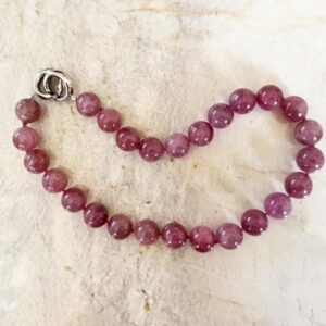 Deep Pink Madagascar Rose Quartz 15mm Round Beaded Necklace - Very Rare Deep Pink Madagascar Rose Quartz 15mm Round Beaded Necklace - Very Rare