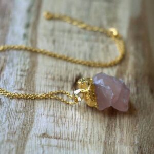 Rose Quartz Necklace, Gold Rose Quartz Necklace, Raw Quartz Necklace, Gemstone Necklace, Crystal Necklace Rose Quartz Necklace, Gold Rose Quartz Necklace, Raw Quartz Necklace, Gemstone Necklace, Crystal Necklace