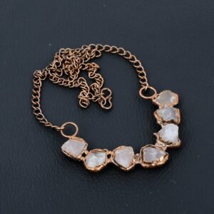 Handmade Rose Quartz Rough Copper Necklace - Electroformed Gemstone Jewelry Handmade Rose Quartz Rough Copper Necklace - Electroformed Gemstone Jewelry
