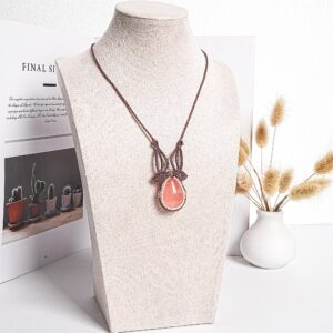 Rose Quartz Macrame Necklace Genuine Natural Grade AAA Rose Quartz Necklace Gemstone Neckalce(95889) Rose Quartz Macrame Necklace Genuine Natural Grade AAA Rose Quartz Necklace Gemstone Neckalce(95889)