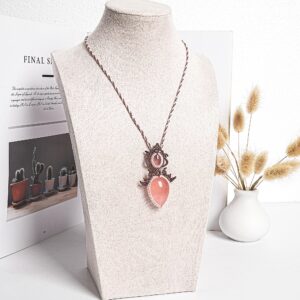 Rose Quartz Macrame Necklace Genuine Natural Grade AAA Rose Quartz Necklace Gemstone Neckalce (95896) Rose Quartz Macrame Necklace Genuine Natural Grade AAA Rose Quartz Necklace Gemstone Neckalce (95896)