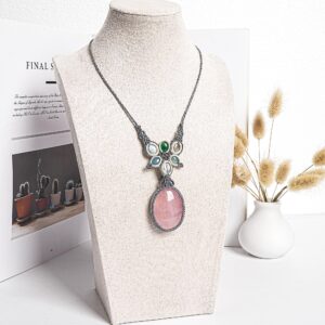 Rose Quartz Macrame Necklace Genuine Natural Grade AAA Rose Quartz Necklace Gemstone Neckalce(95924) Rose Quartz Macrame Necklace Genuine Natural Grade AAA Rose Quartz Necklace Gemstone Neckalce(95924)