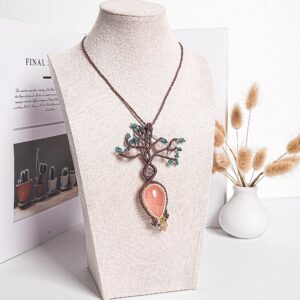 Rose Quartz Macrame Necklace Genuine Natural Grade AAA Rose Quartz Necklace Gemstone Neckalce(95931) Rose Quartz Macrame Necklace Genuine Natural Grade AAA Rose Quartz Necklace Gemstone Neckalce(95931)