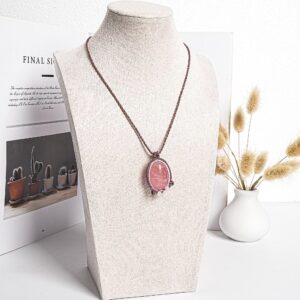 Rose Quartz Macrame Necklace Genuine Natural Grade AAA Rose Quartz Necklace Gemstone Neckalce (95885) Rose Quartz Macrame Necklace Genuine Natural Grade AAA Rose Quartz Necklace Gemstone Neckalce (95885)