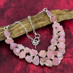 Rose Quartz Rough Necklace, 925 Sterling Silver, Rose Quartz Gemstone Necklace, Birthday Jewelry Adjustable Chain Necklace, Gift For Her Rose Quartz Rough Necklace, 925 Sterling Silver, Rose Quartz Gemstone Necklace, Birthday Jewelry Adjustable Chain Necklace, Gift For Her