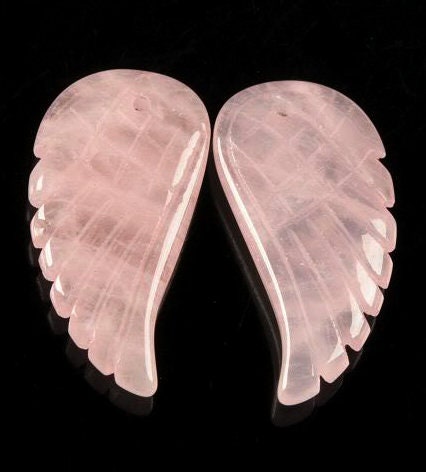 19x10mm Rose Quartz Gemstone Grade A Carved Angel Wing Beads Bulk Lot 2,6,12,24,48 (90187158-001) 19x10mm Rose Quartz Gemstone Grade A Carved Angel Wing Beads Bulk Lot 2,6,12,24,48 (90187158-001)