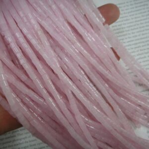 4mm pink rose quartz heishi beads, 15.5 inch