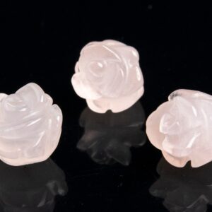 5 Pcs - 8mm Rose Quartz Beads Grade Aaa Genuine Natural Rose Carved Gemstone Flower Beads (112571)