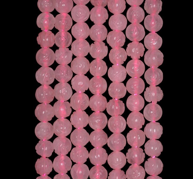 6mm Rose Quartz Gemstone Flower Loose Beads 15 Inch Full Strand (90187345-715b)