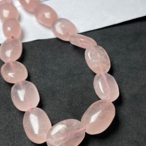 Independence Day Sale New Brand Rose Quartz Smooth Oval Shaped Beads, 14 Inches 10/15mm Rose Quartz Beads, An Amazing Item