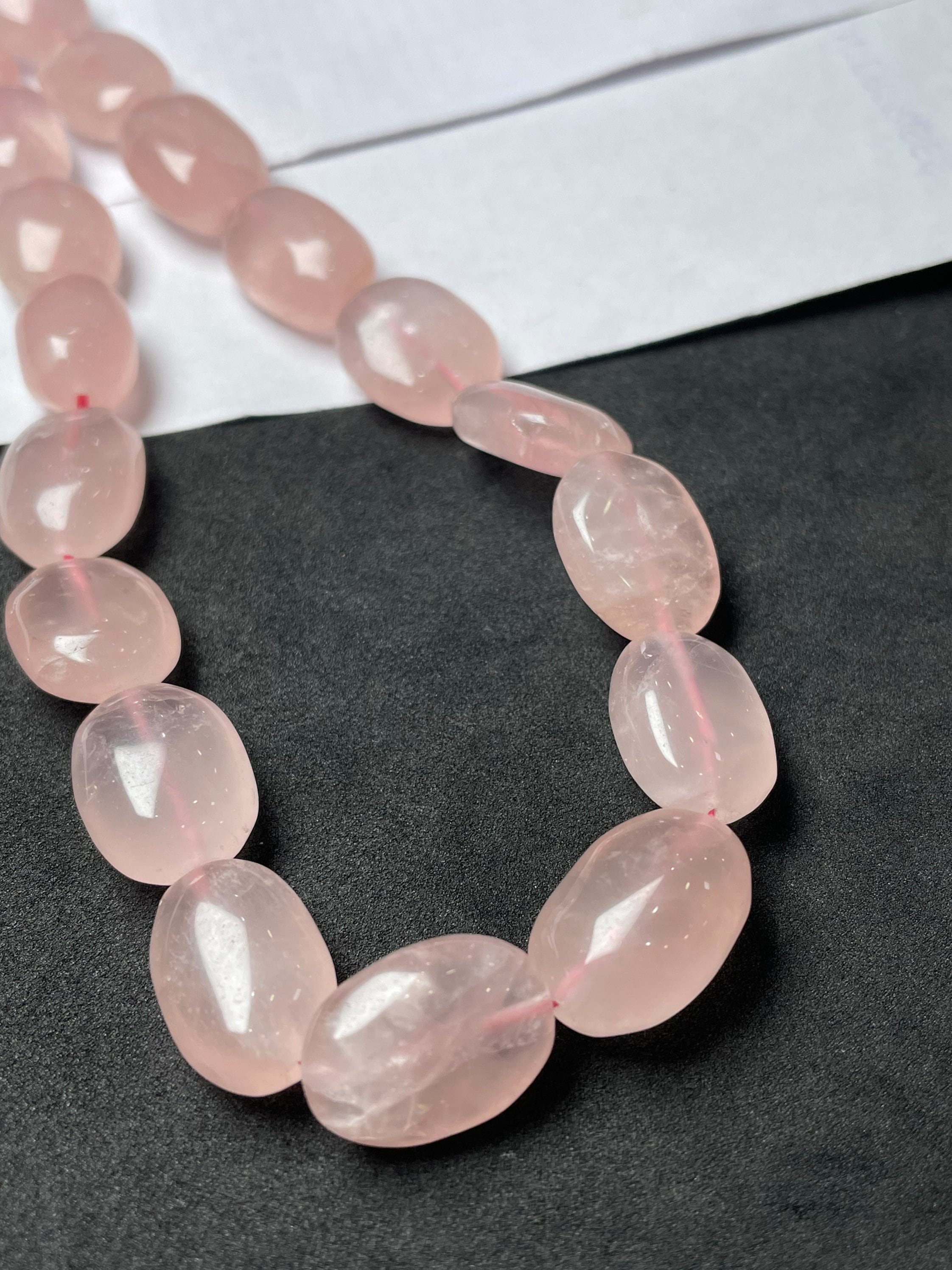 Independence Day Sale New Brand Rose Quartz Smooth Oval Shaped Beads, 14 Inches 10/15mm Rose Quartz Beads, An Amazing Item