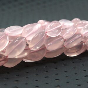 Natural Rose Quartz Briolette Beads: Smooth Oval Gemstone Strand (7x10-8x14 Mm)